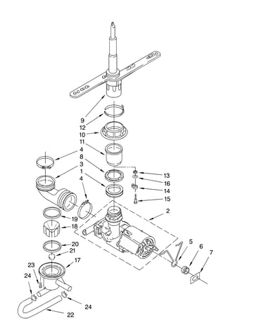 Pump and sprayarm