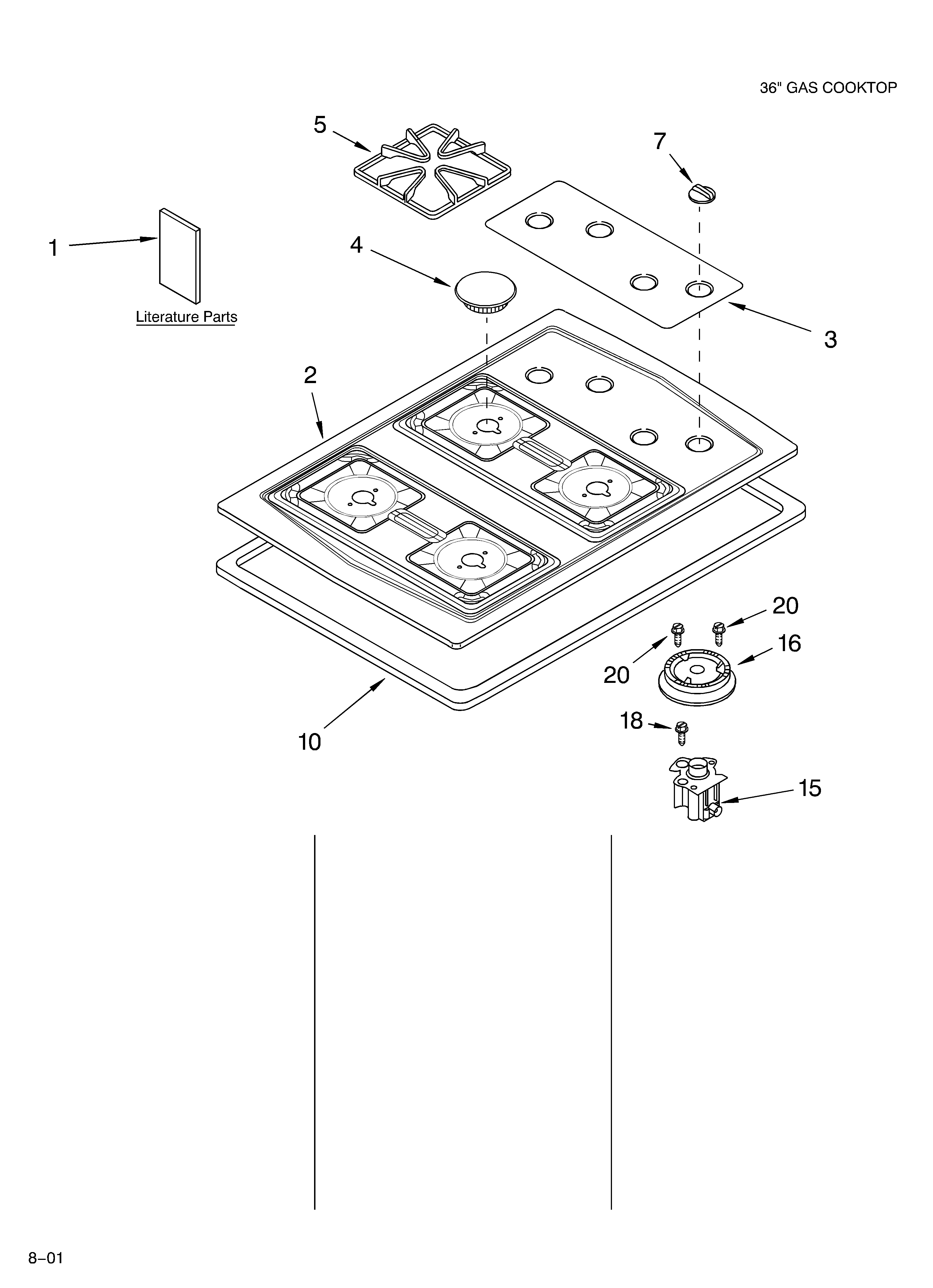Cooktop, burner, and grate/literature