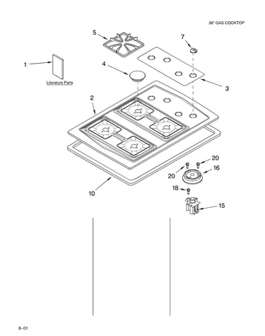 Cooktop, burner, and grate/literature