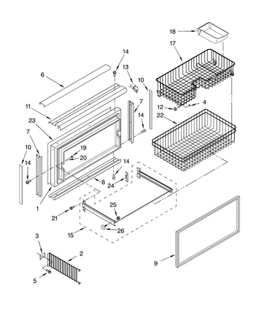 Freezer door and basket