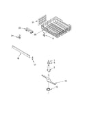 Upper dishrack and water feed