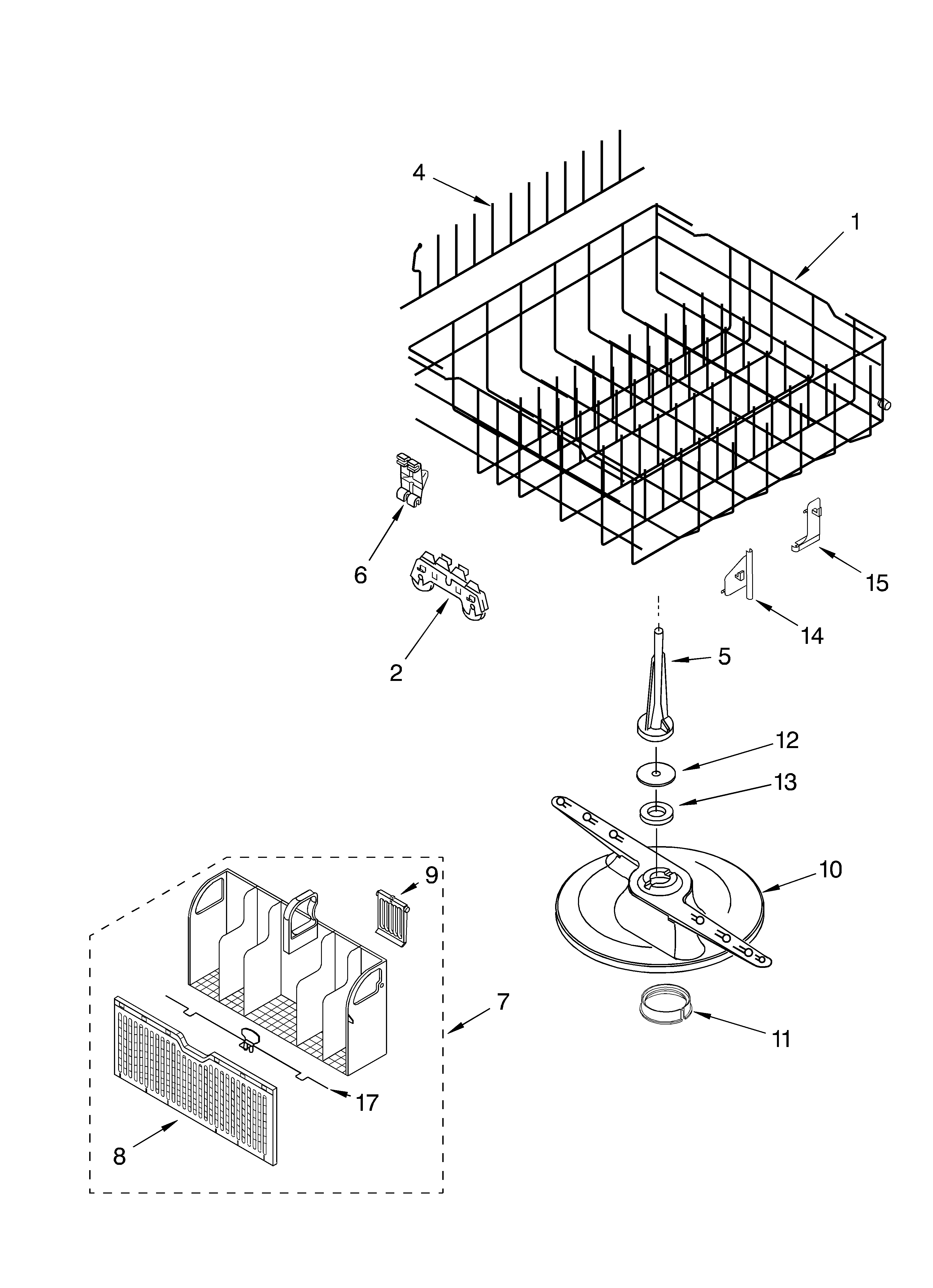 Lower dishrack
