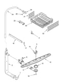 Upper dishrack and water feed