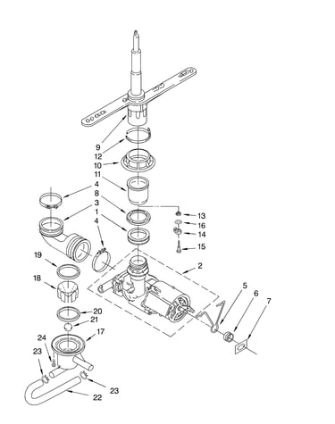 Pump and sprayarm