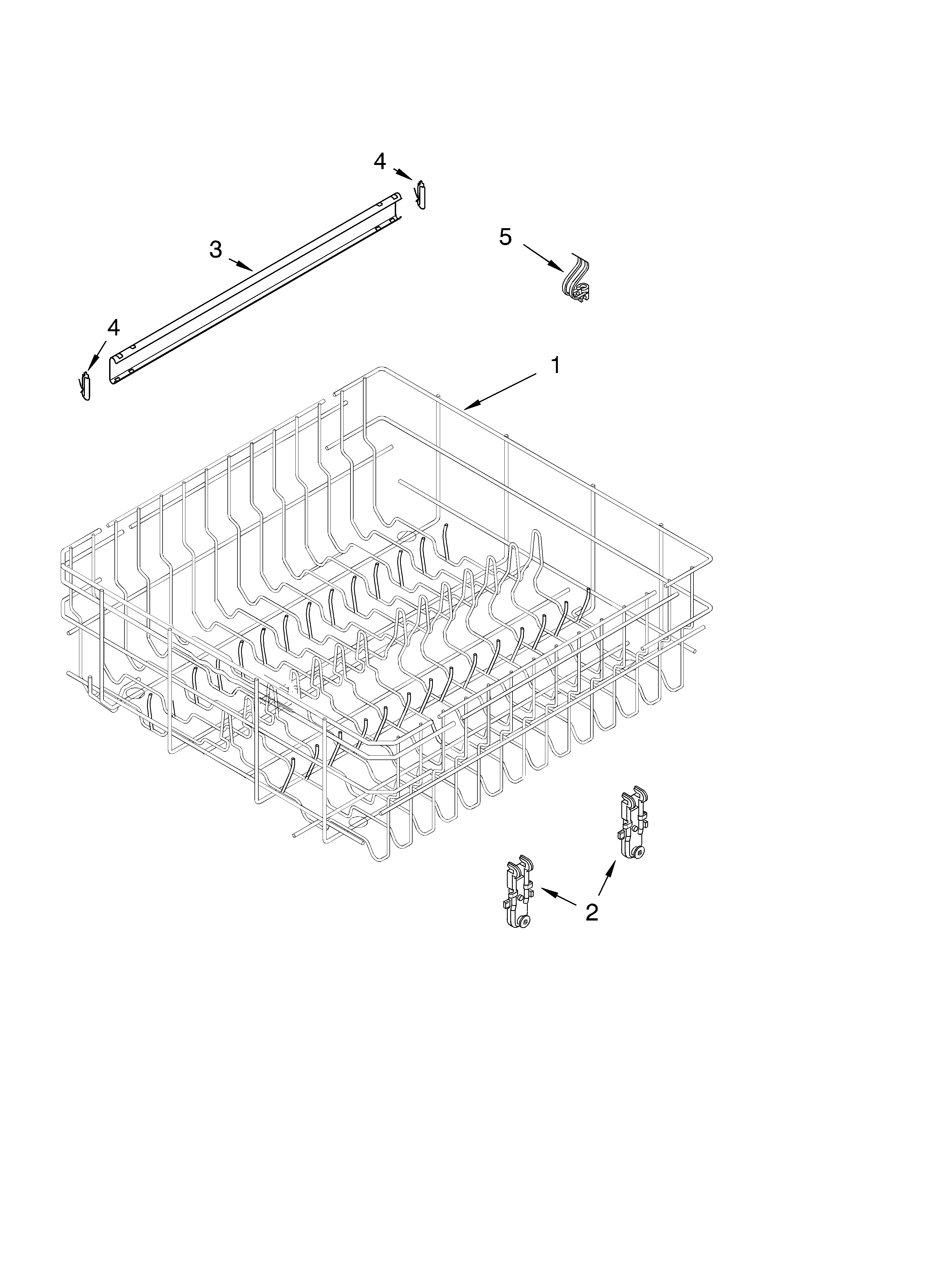 Upper rack and track