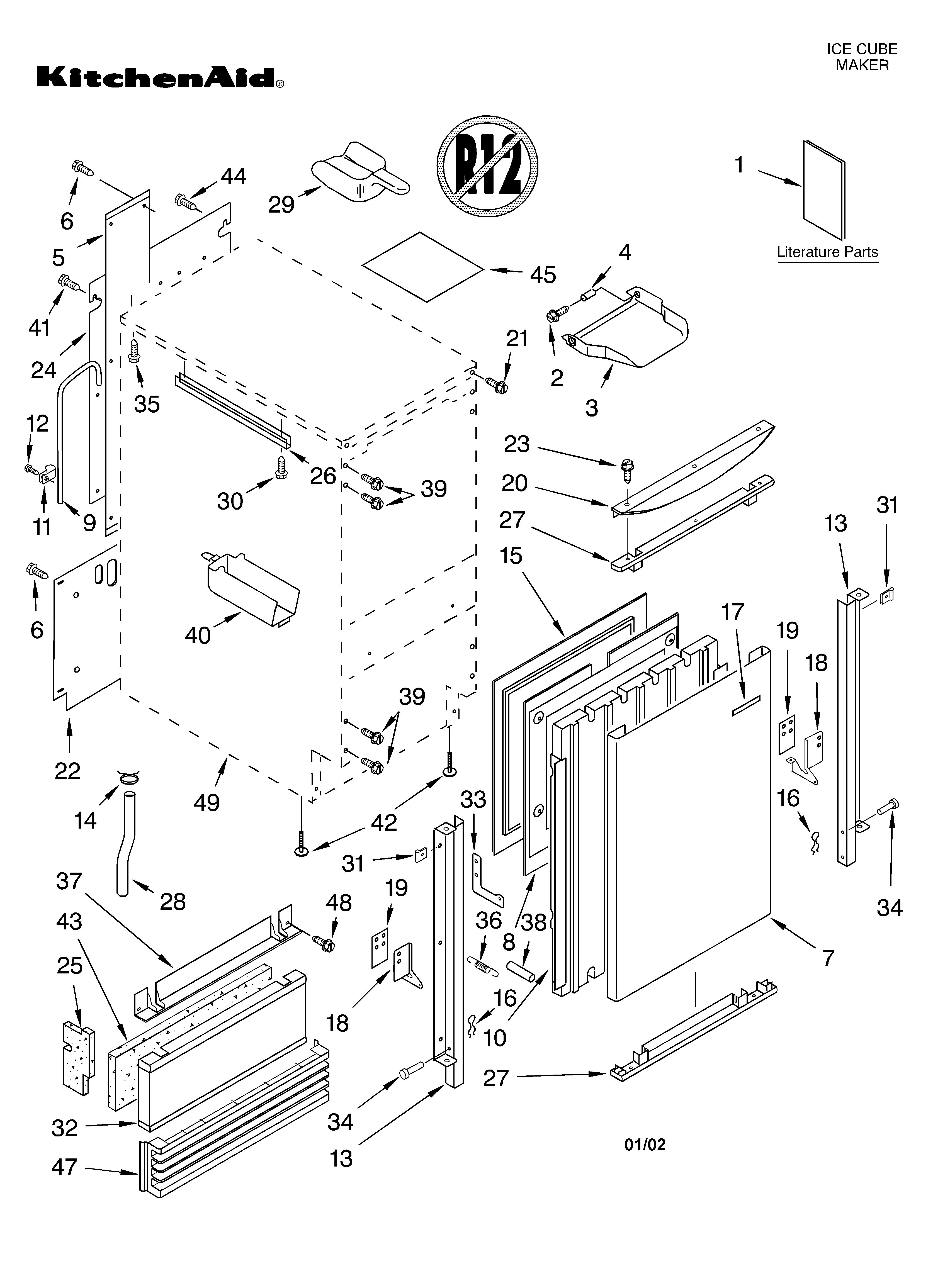 Cabinet liner and door/literature