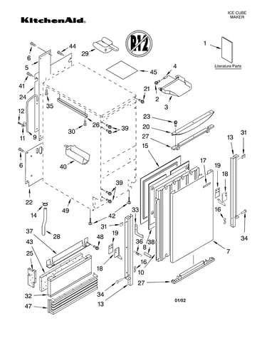 Cabinet liner and door/literature