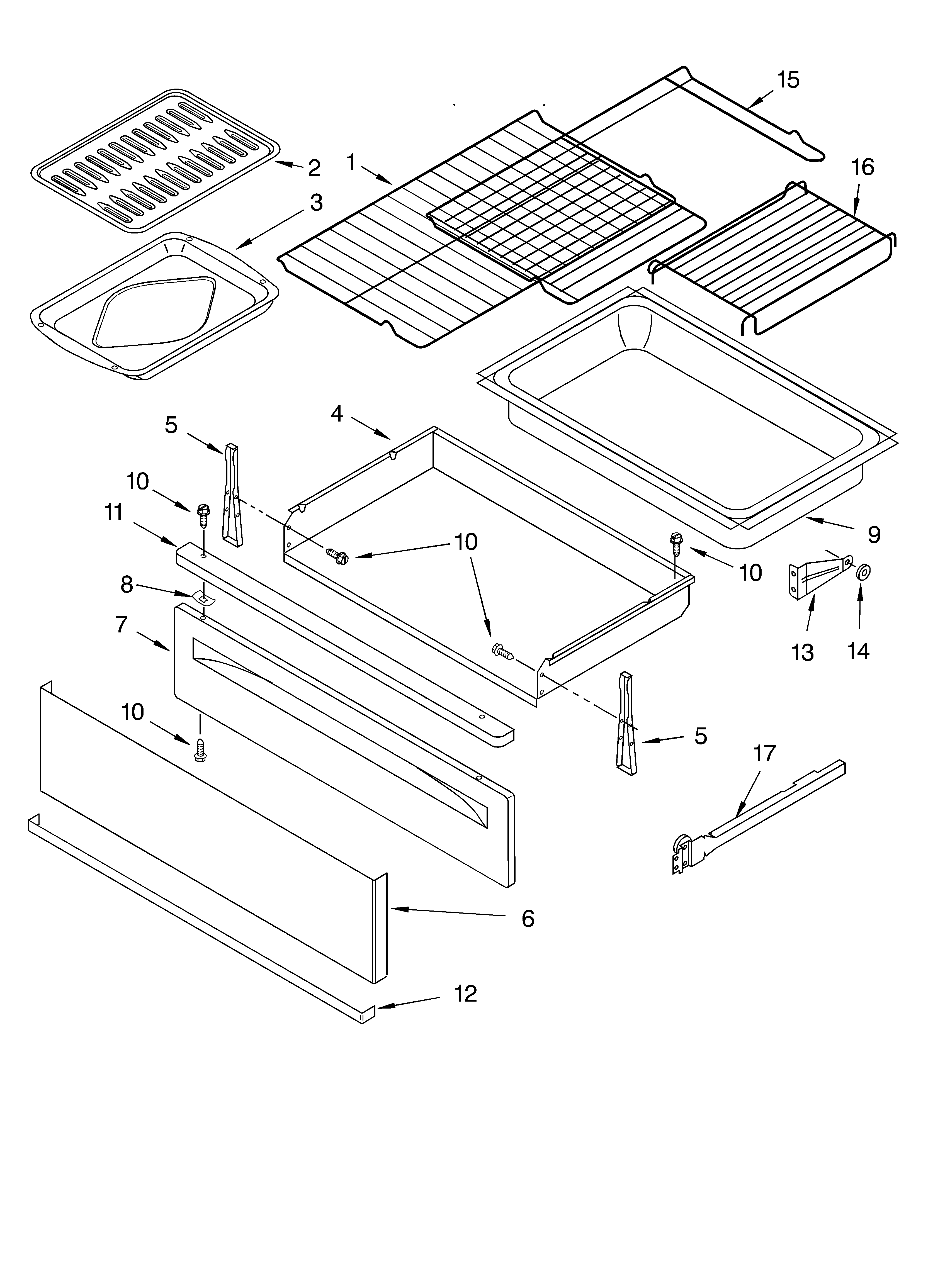 Drawer and broiler