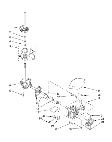 Brake, clutch, gearcase, motor and pump