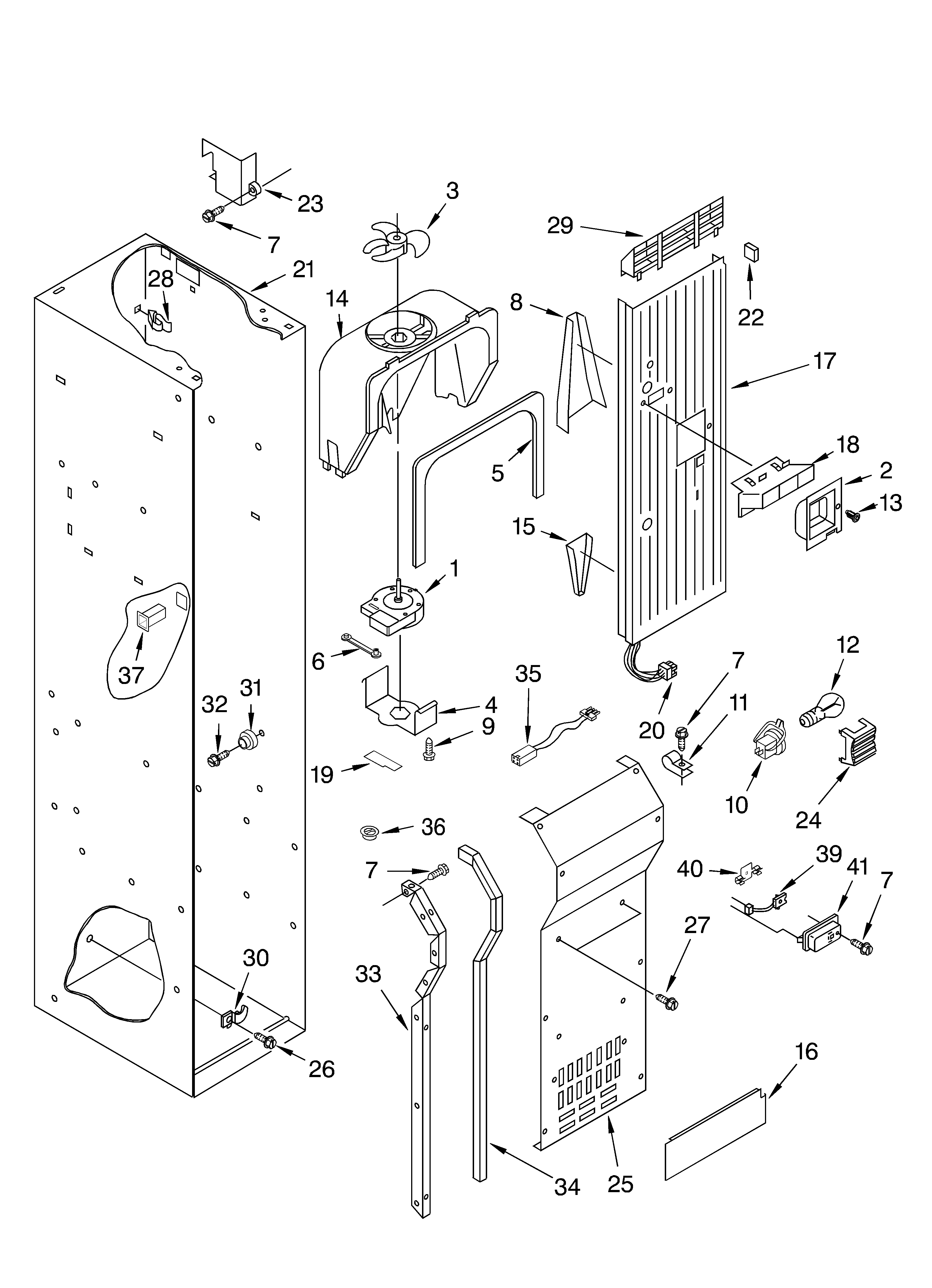 Freezer liner and air flow