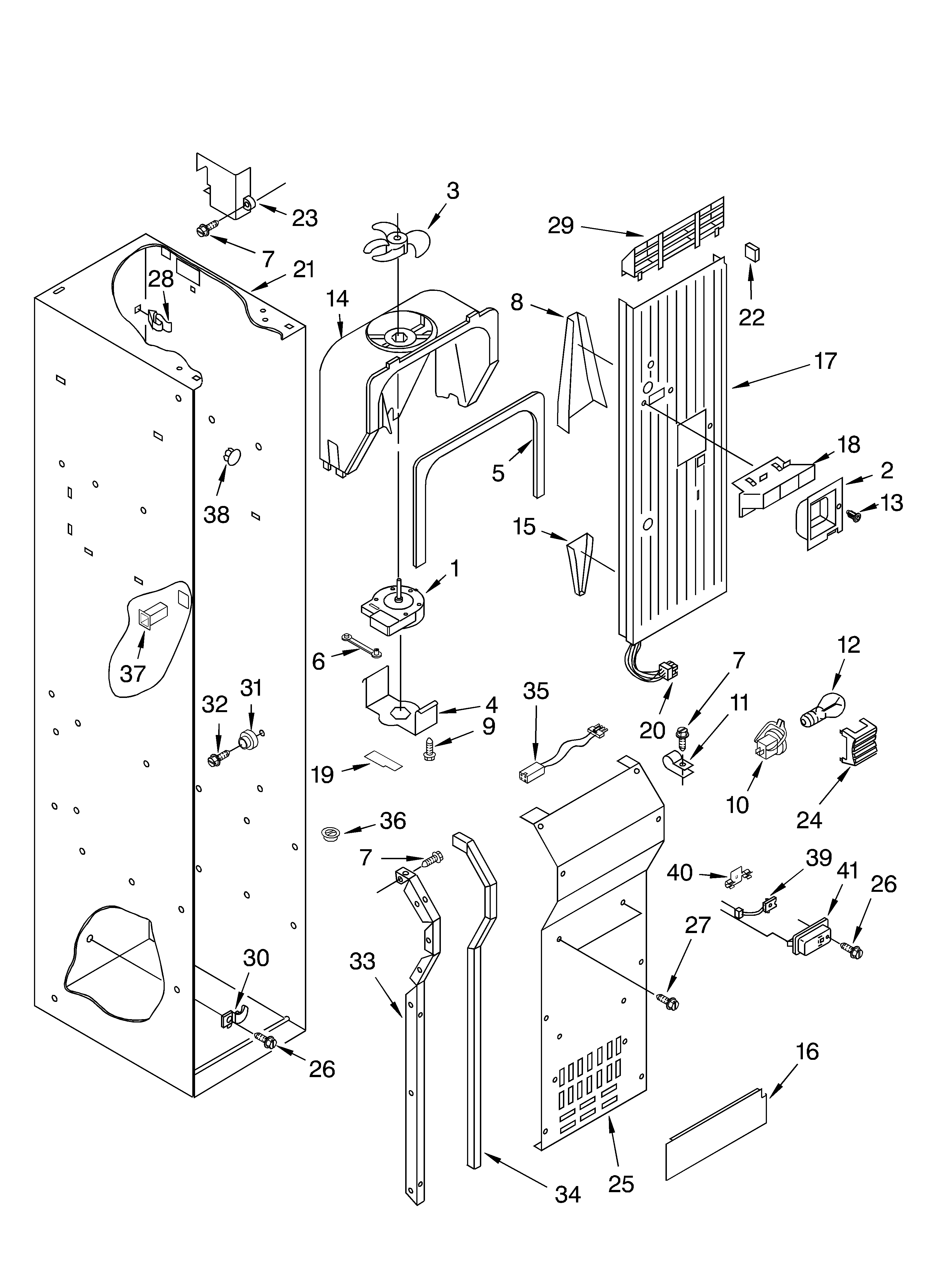 Freezer liner and air flow