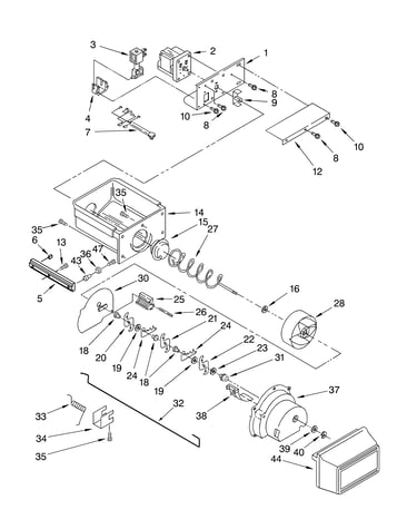 Motor and ice container