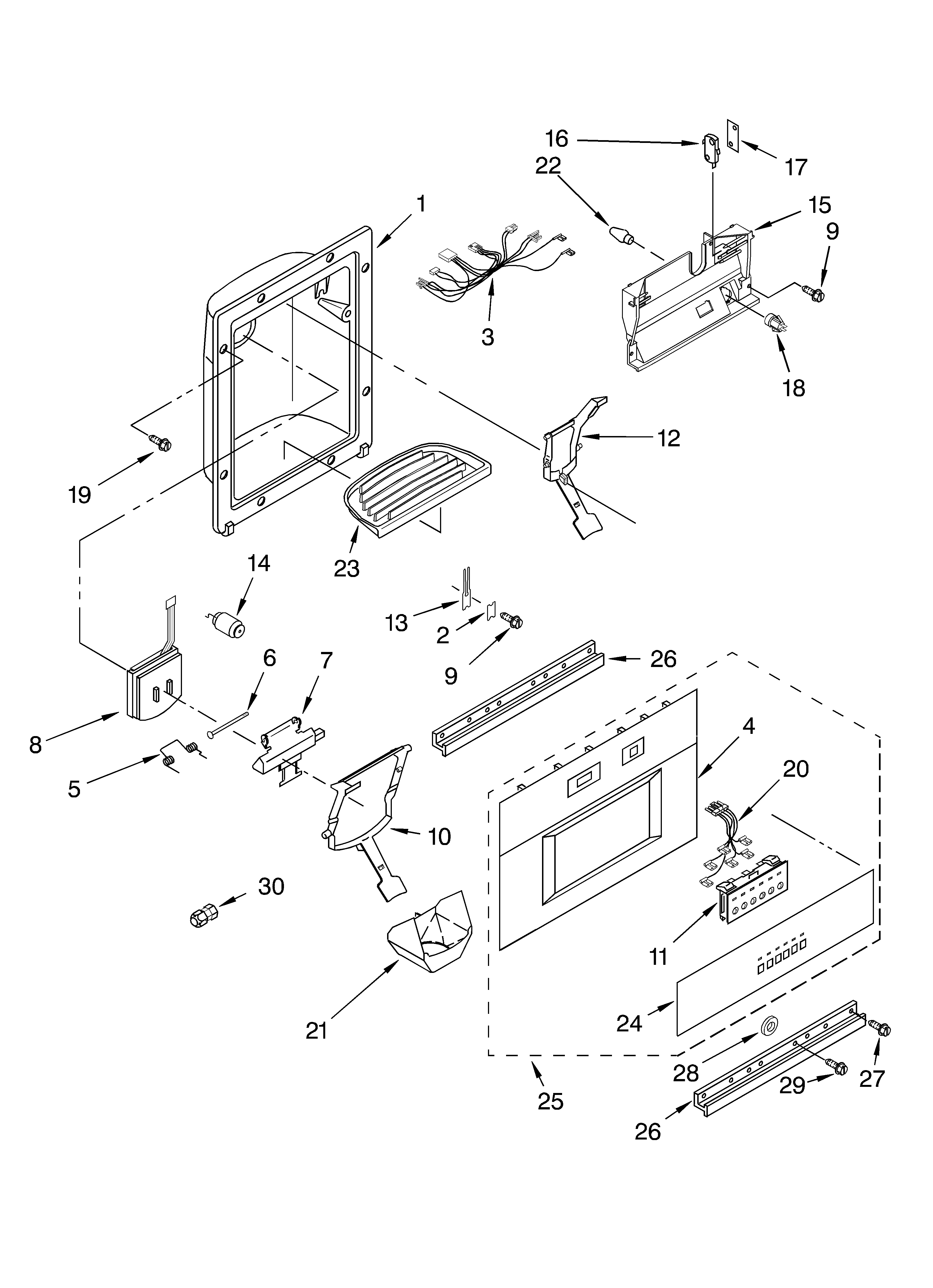 Dispenser front