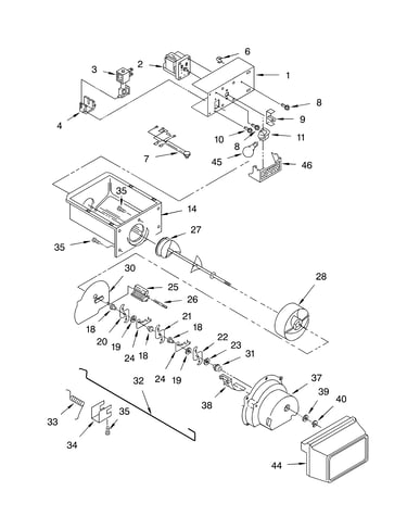 Motor and ice container