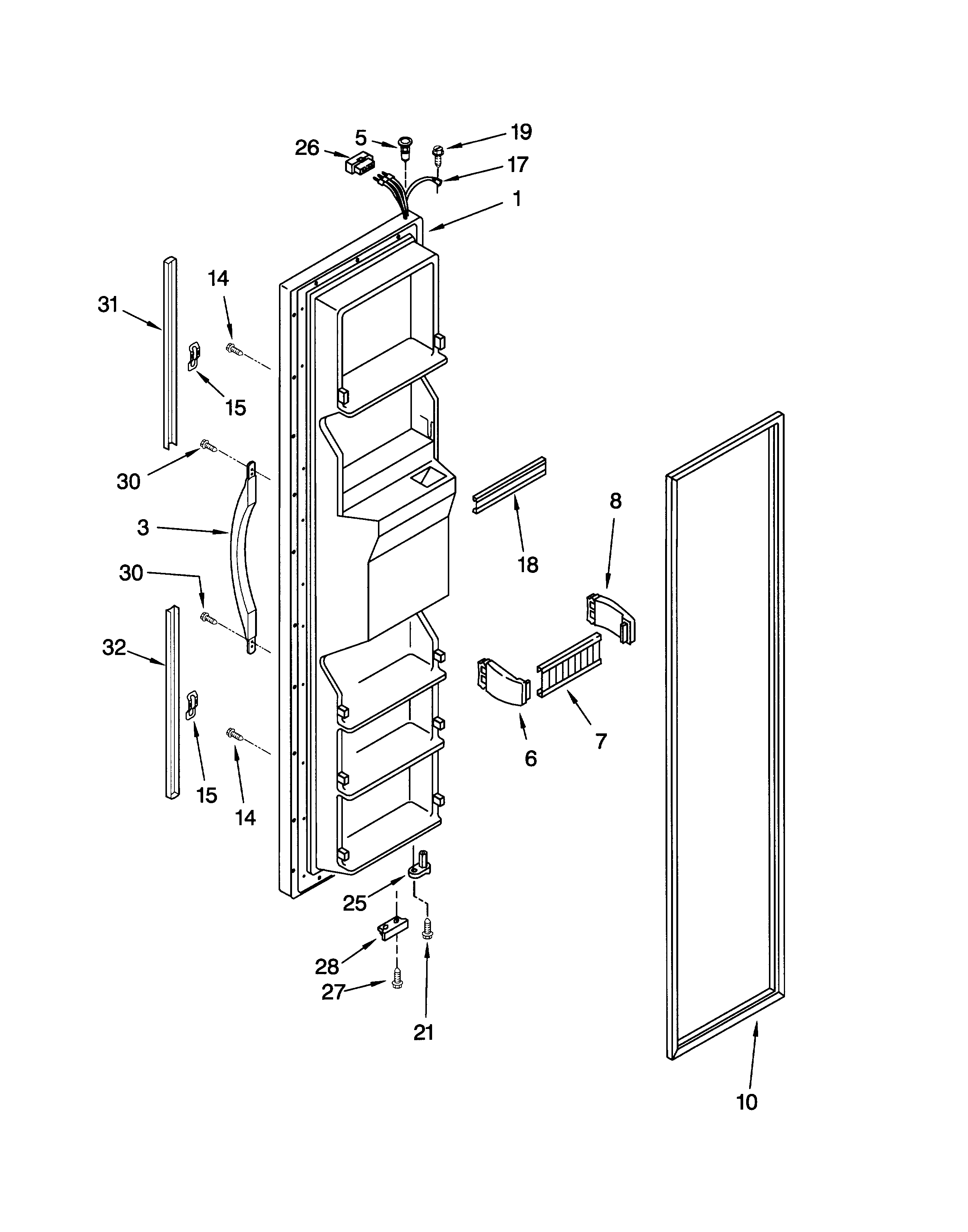 Freezer door