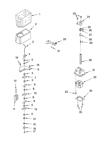 Motor and ice container