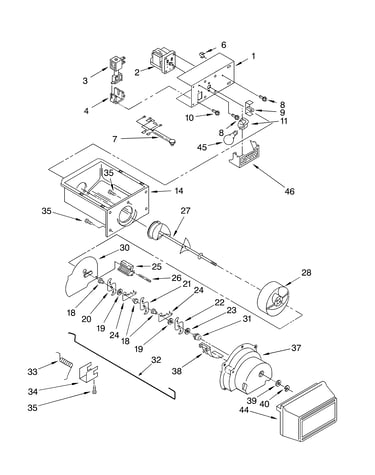 Motor and ice container