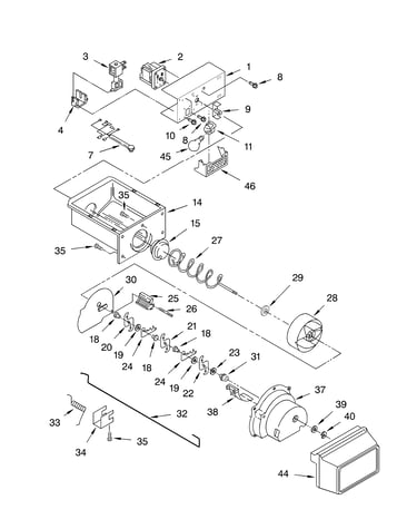 Motor and ice container