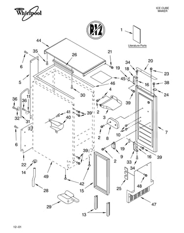 Cabinet, liner and door/literature