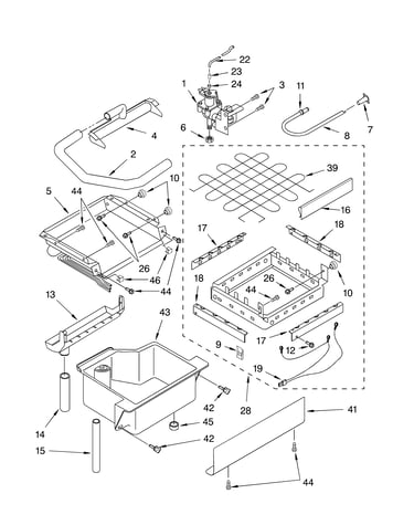 Evaporator, ice cutter grid and water