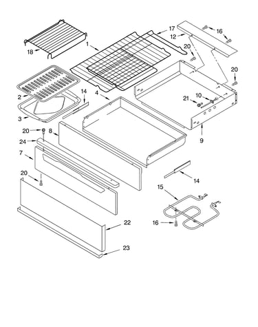 Drawer and broiler/optional