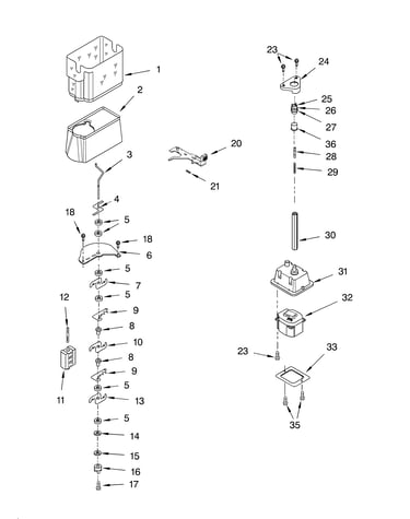 Motor and ice container