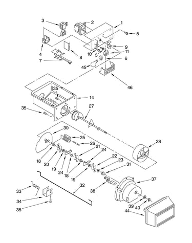 Motor and ice container