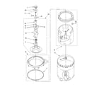Whirlpool CAE2792KQ0 agitator, basket and tube diagram