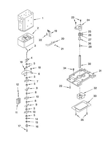 Motor and ice container