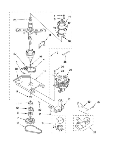 Transmission, motor and pump