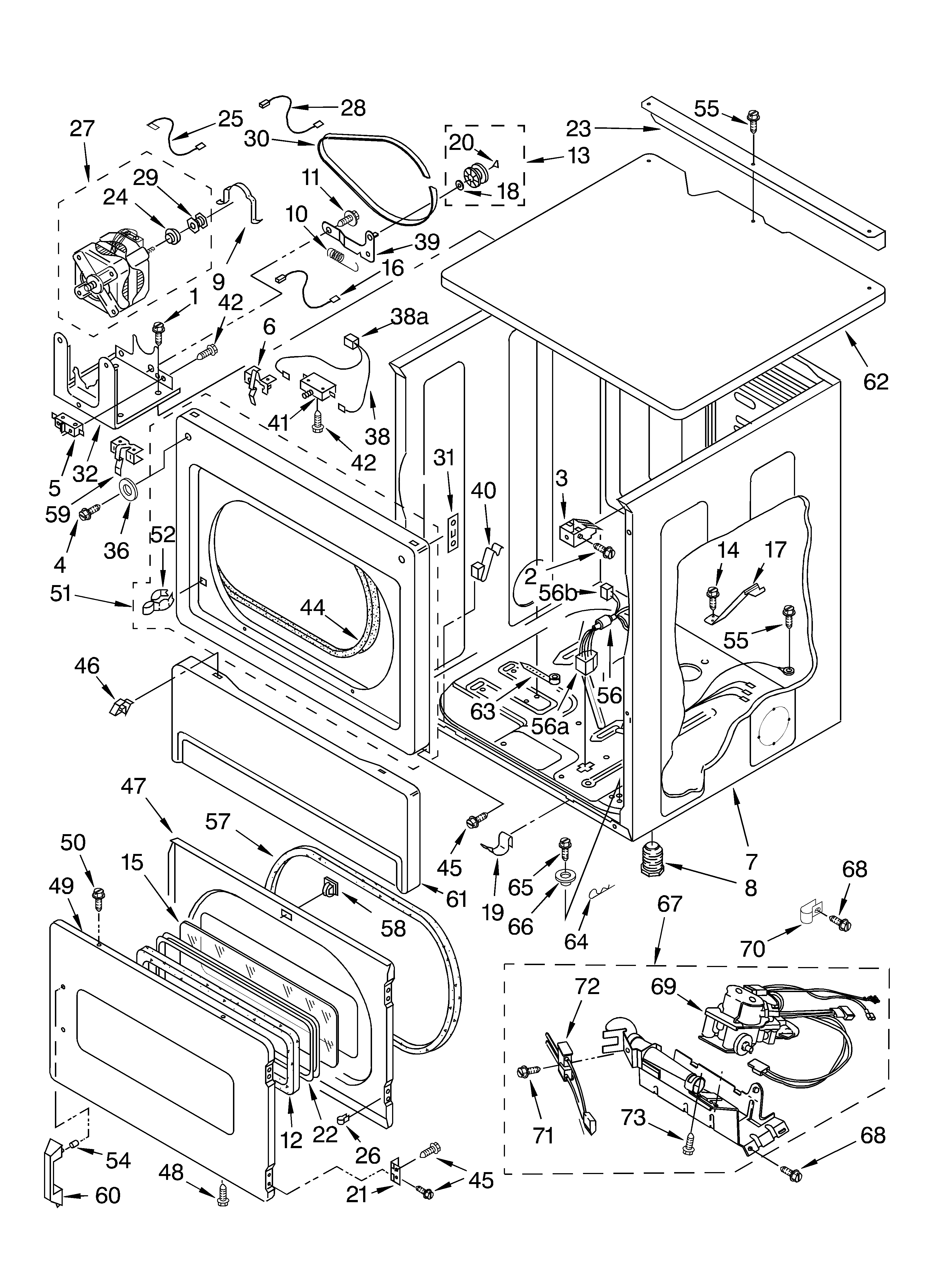 UPPER CABINET AND FRONT PANEL