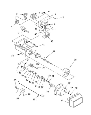 Motor and ice container