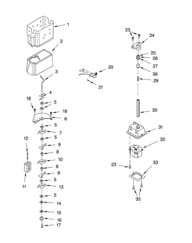 Motor and ice container