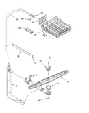 Upper dishrack and water feed