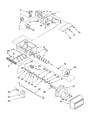 Motor and ice container