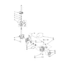 Whirlpool LSQ9549LQ0 brake, clutch, gearcase, motor and pump diagram