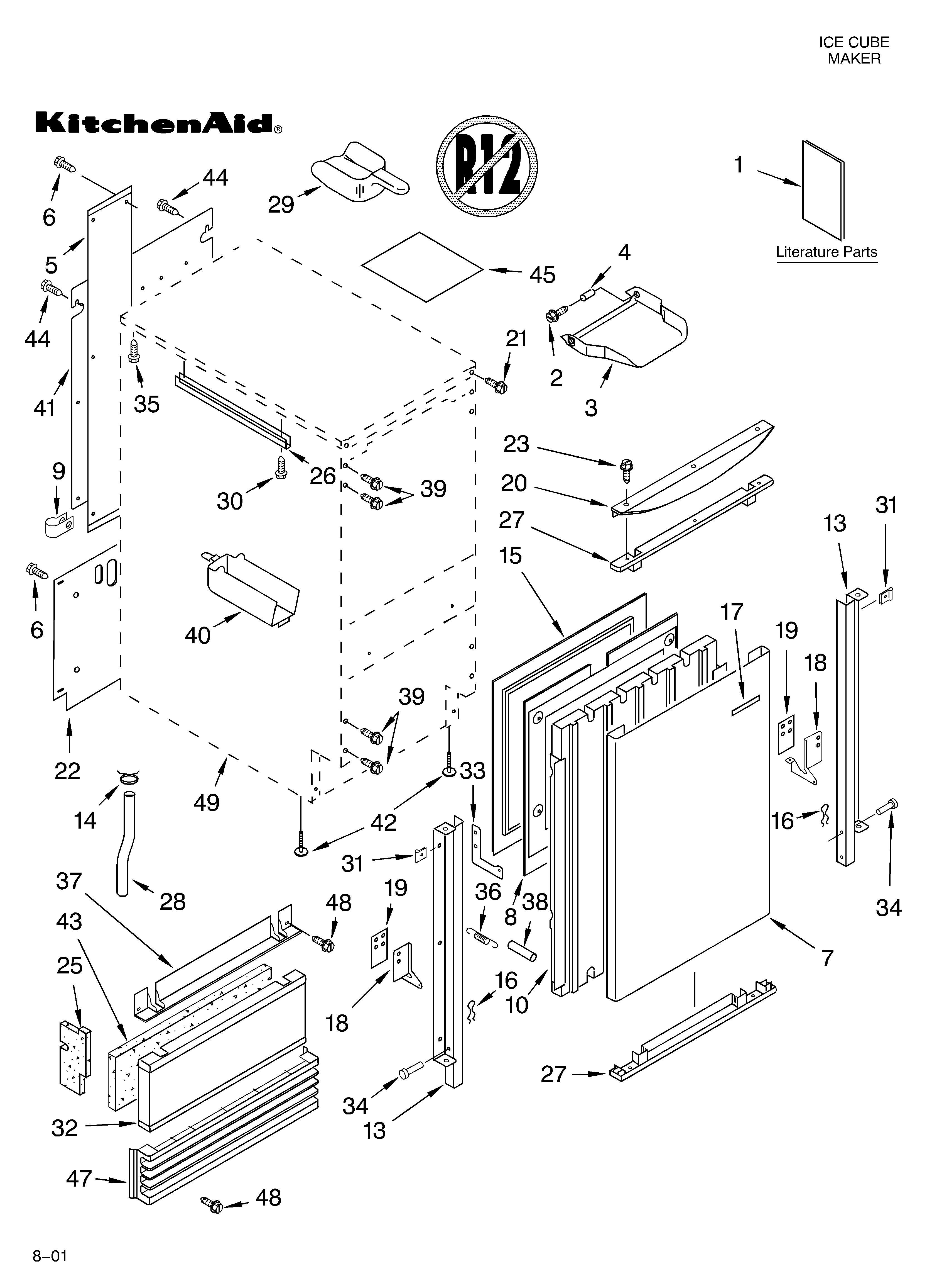 Cabinet, liner and door/literature