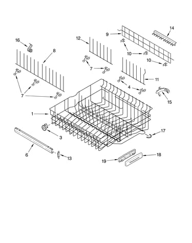 Upper rack and track