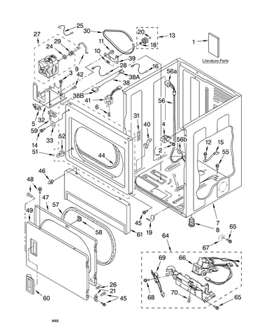 Lower cabinet and front panel/literature