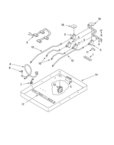 Burner box, gas valves, and switches