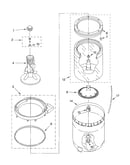 Agitator, basket and tub
