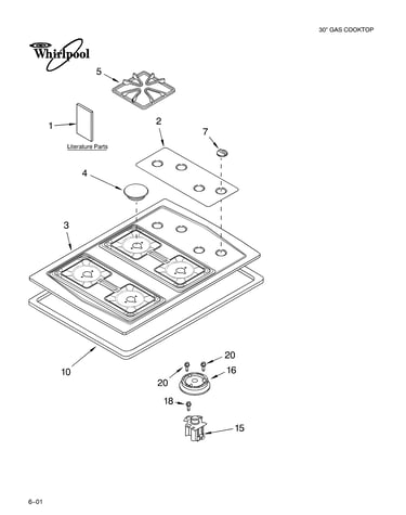 Cooktop, burner,and grate/literature