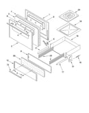 Oven door and broiler