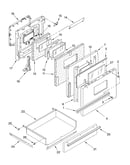 Oven door and drawer