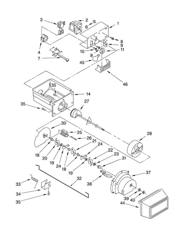 Motor and ice container