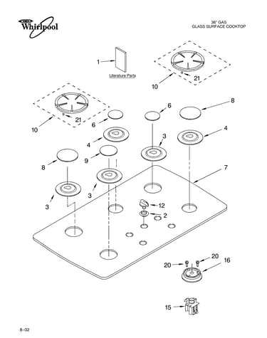 Cooktop, burner, and grate/literature