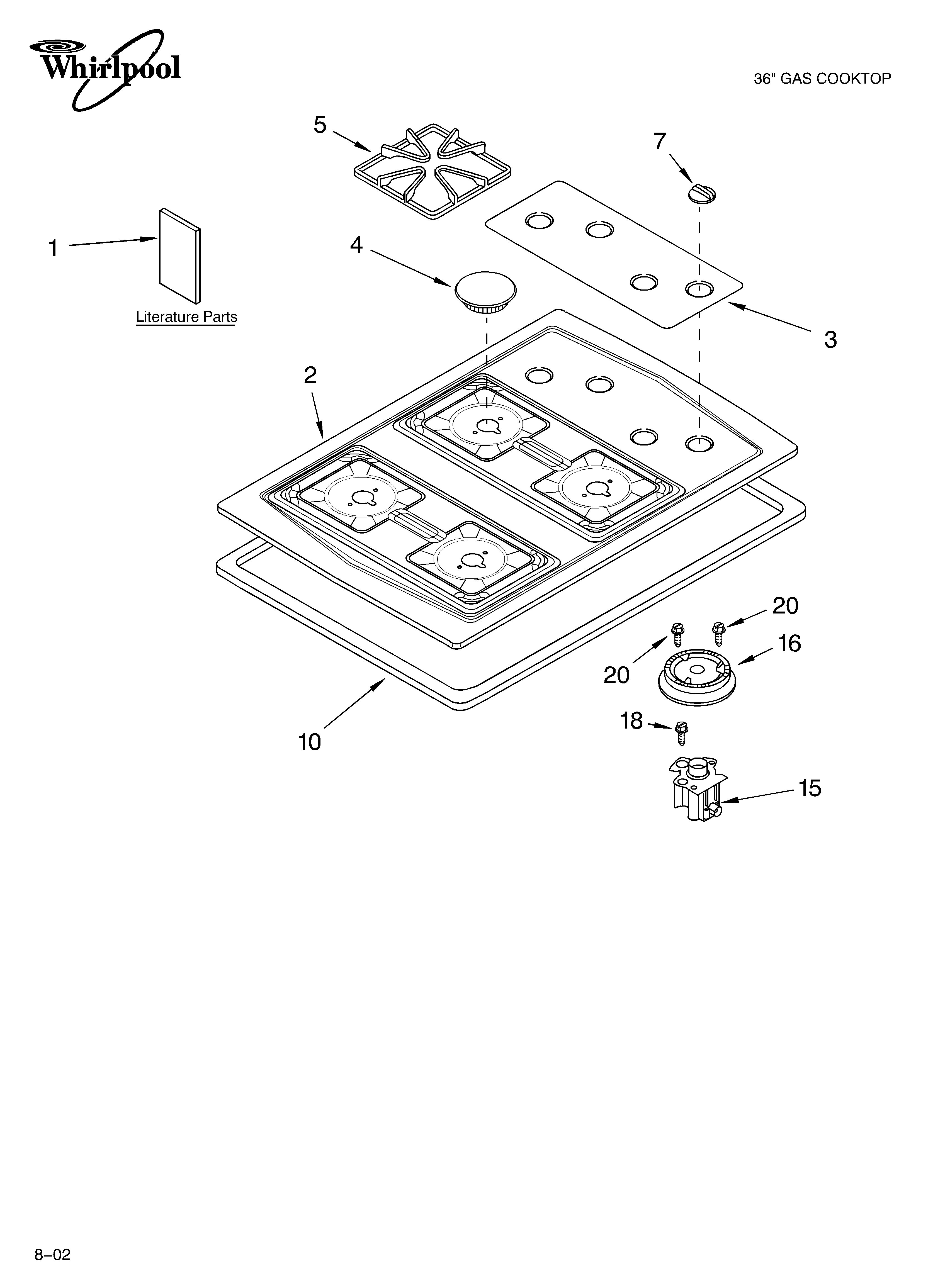 COOKTOP, BURNER, AND GRATE/LITERATURE