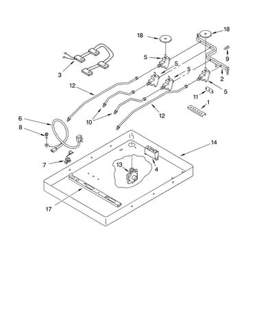 Burner box, gas valves, and switches
