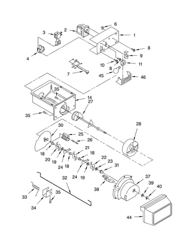 Motor and ice container