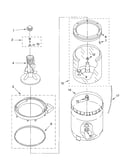 Agitator, basket and tub